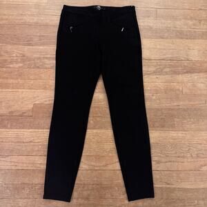 ABS Platinum black zipper front pull on style skinny leggings pants size 2
 b72